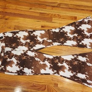 LUCKY &BLESSED high rise super flare cow print